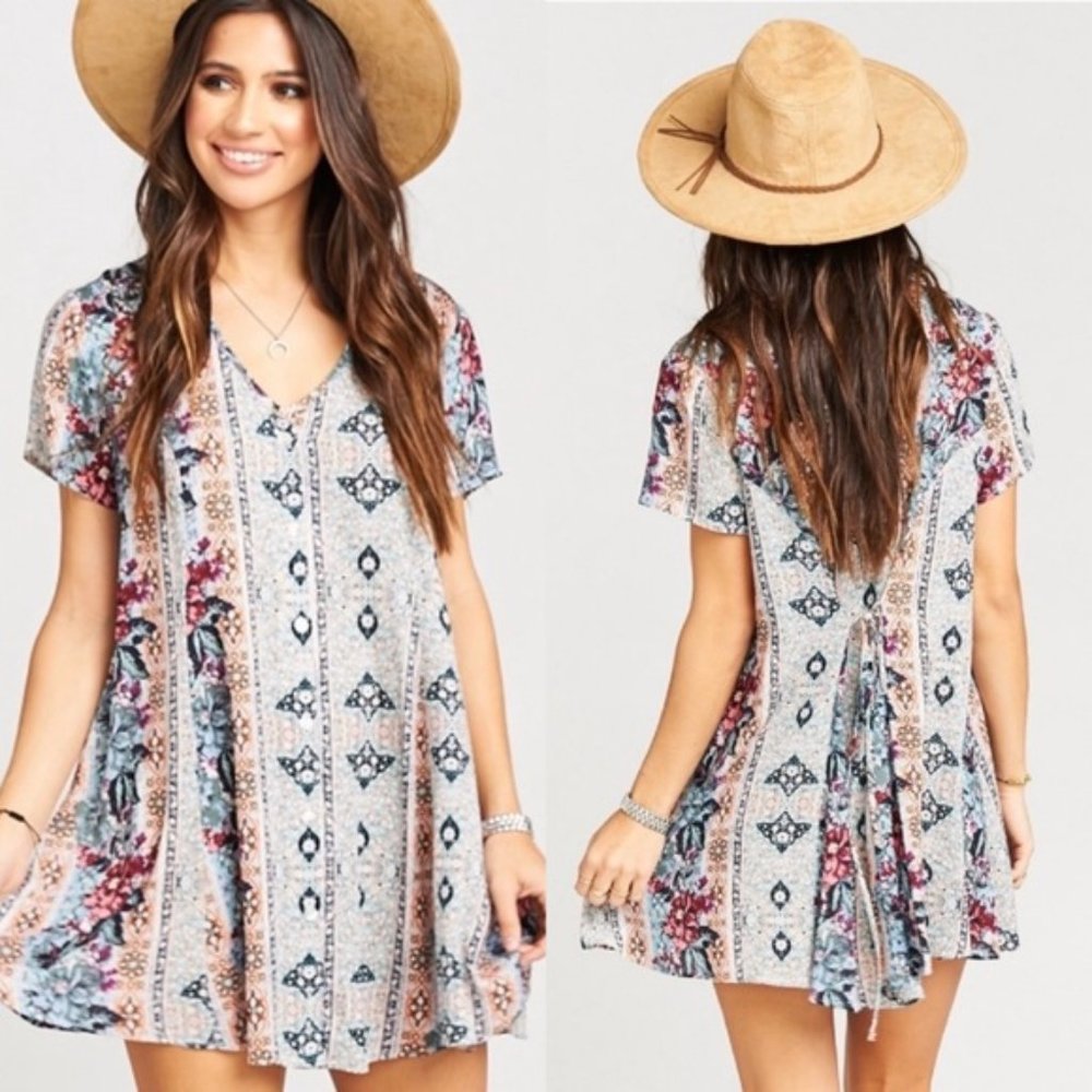 Show Me Your MuMu Bennett Small Wildflower Print Women's Babydoll Dress EUC